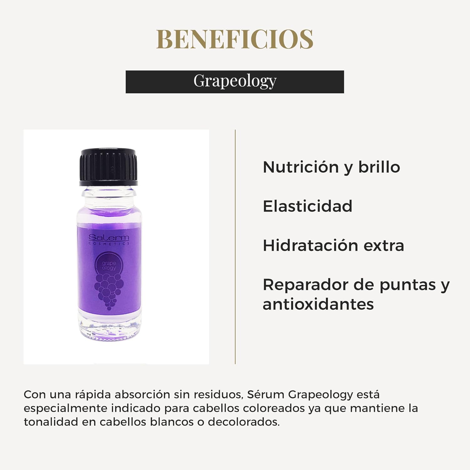 SALERM - Aceite Pepita de Uva - Salerm Grapeology Biokera Natura - 12 x 10 ml - Reparador de Puntas - Sérum Hidratante para Pelo Seco y Dañado - Antioxidante - para Cabellos Blancos o Decolorados
