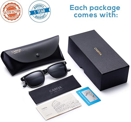 Miniatura 7 de Carfia Chic - Lentes de sol polarizados para mujer, protección UV400, marco de acetato pulido a mano