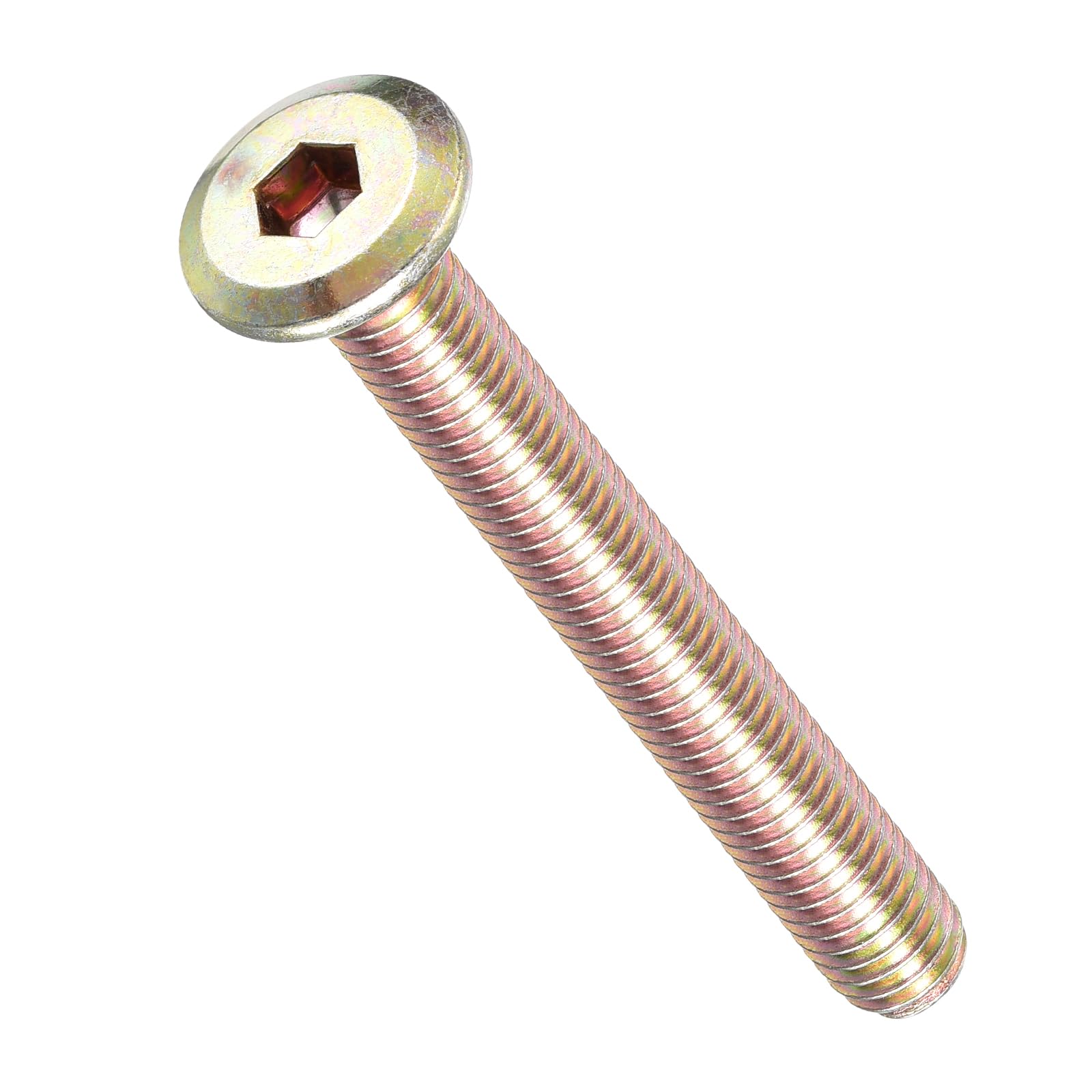 METALLIXITY Flat Head Hex Socket Cap Screws Bolts(M6-1x50) 20Pcs, Steel Hex Socket Furniture Bolts Screws