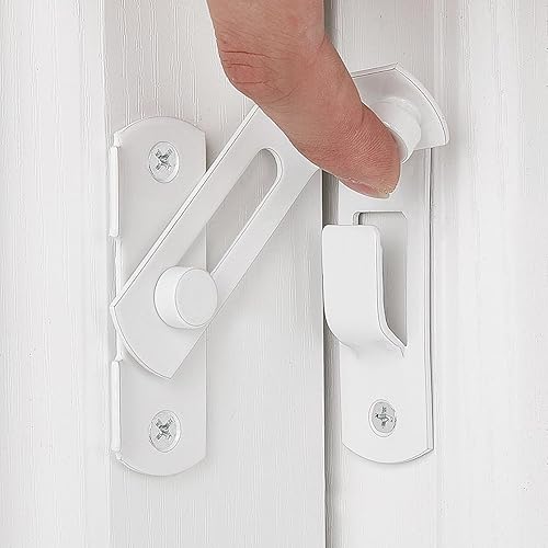 3 paquetes de pestillos blancos abatibles de 90, cierres de puerta de ángulo recto premium para puertas correderas de granero, puertas francesas,