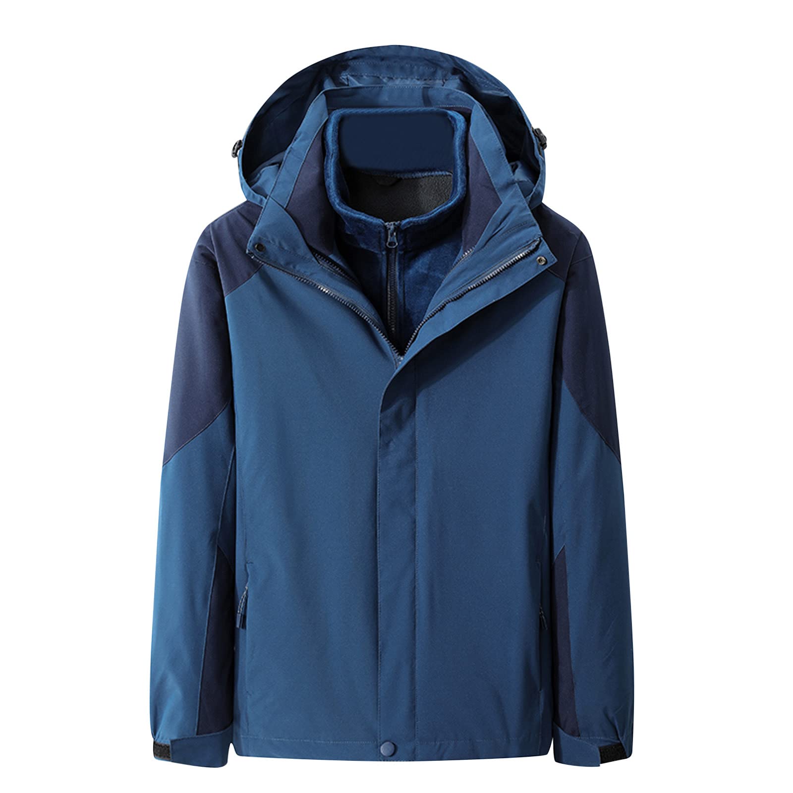 Chaqueta de lluvia para hombre, impermeable, cortavientos, compacta, plegable, ligera, chaqueta de ocio, cortavientos resistente, ideal para ciclismo y senderismo, azul, L
