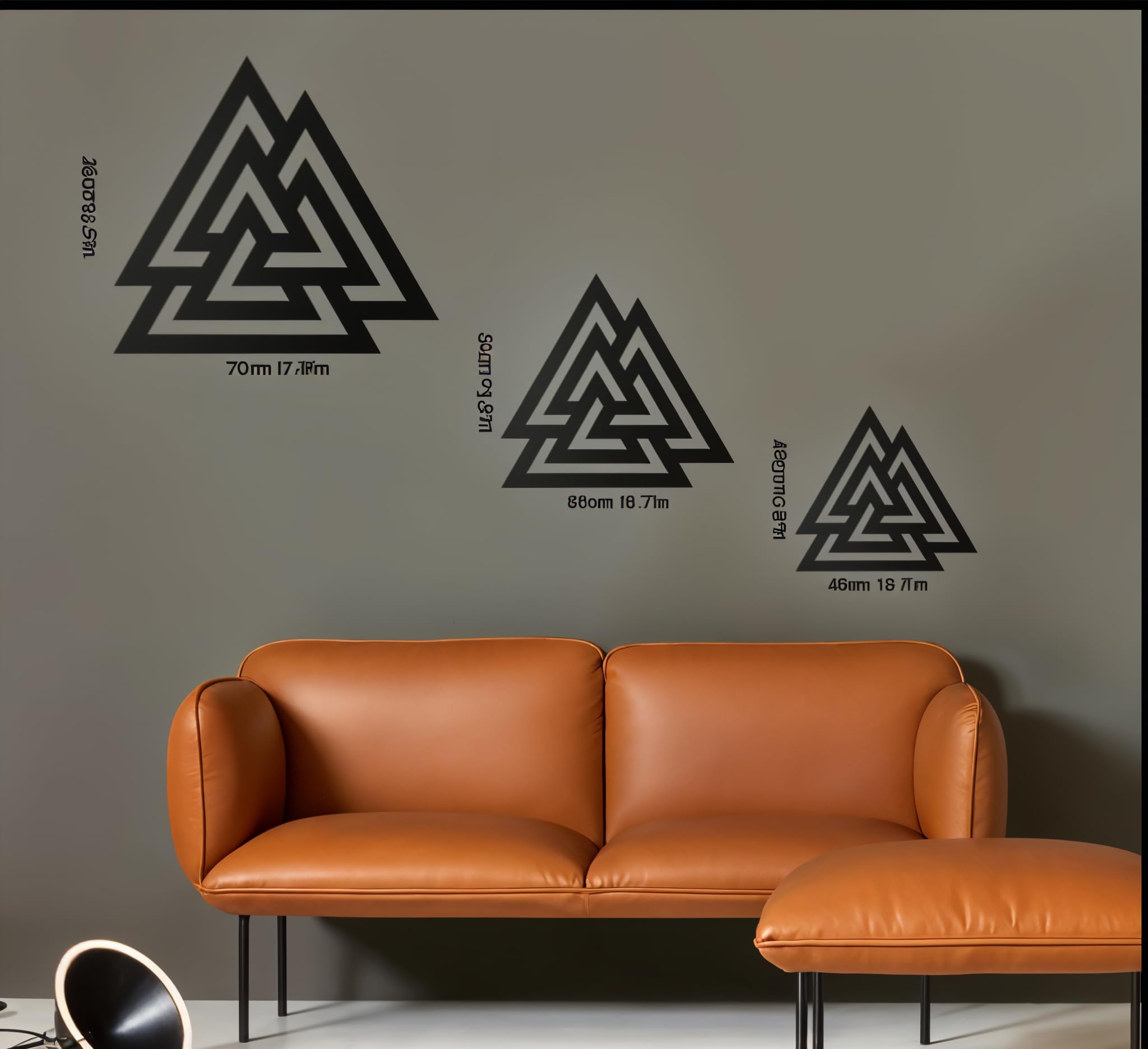 BCDHOMEDECOR,Valknut Metal Duvar Dekoru – İskandinav Mitolojisi ve Odin Sembolü – Kelt ve Nordik Tasarım – Ev Dekoru (40-43cm) (50-53cm) ((50-53 CM))