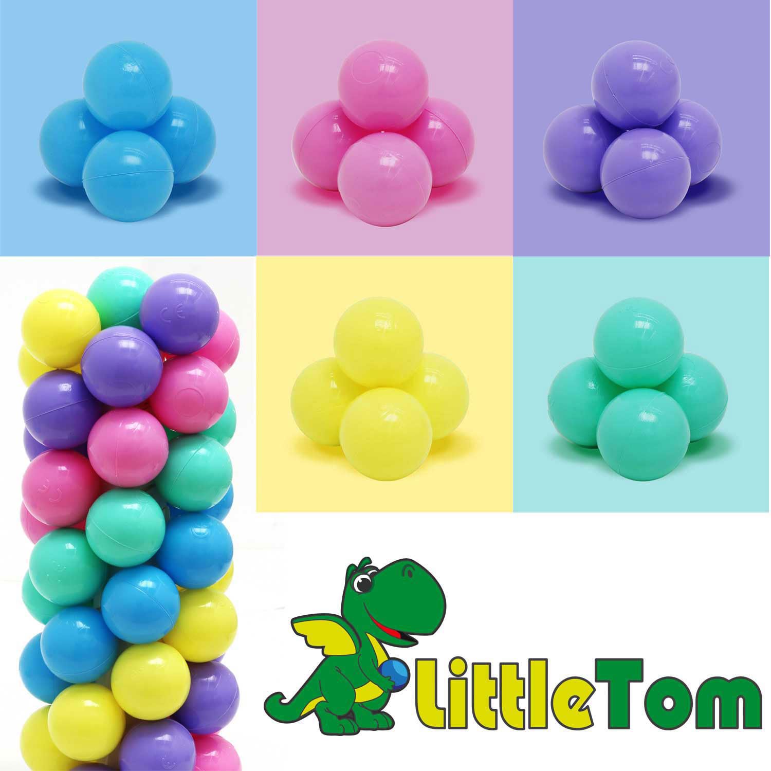 LittleTom Dès la Naissance : Balles pour Piscine a Balle pour Bébé - 7cm Boule Plastique Enfant Balle de Jeu - Boule pour Bebe Balles Plastique Boules pour Piscine à Boules Jeux pour Enfants