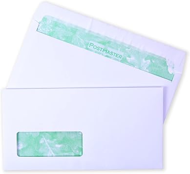 Postmaster Peel and Seal Envelopes Premium DL Window 120gsm Recycled White x 200 Pack