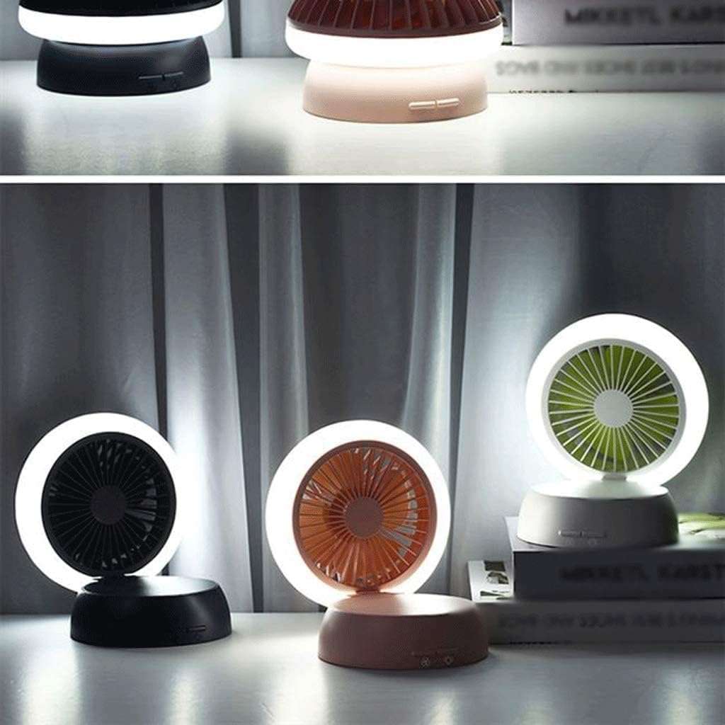Portable Mini Fan, Handheld Foldable Fan USB Rechargeable Personal Fan with LED Nightlight, for Office Camping Travel (Color : White)