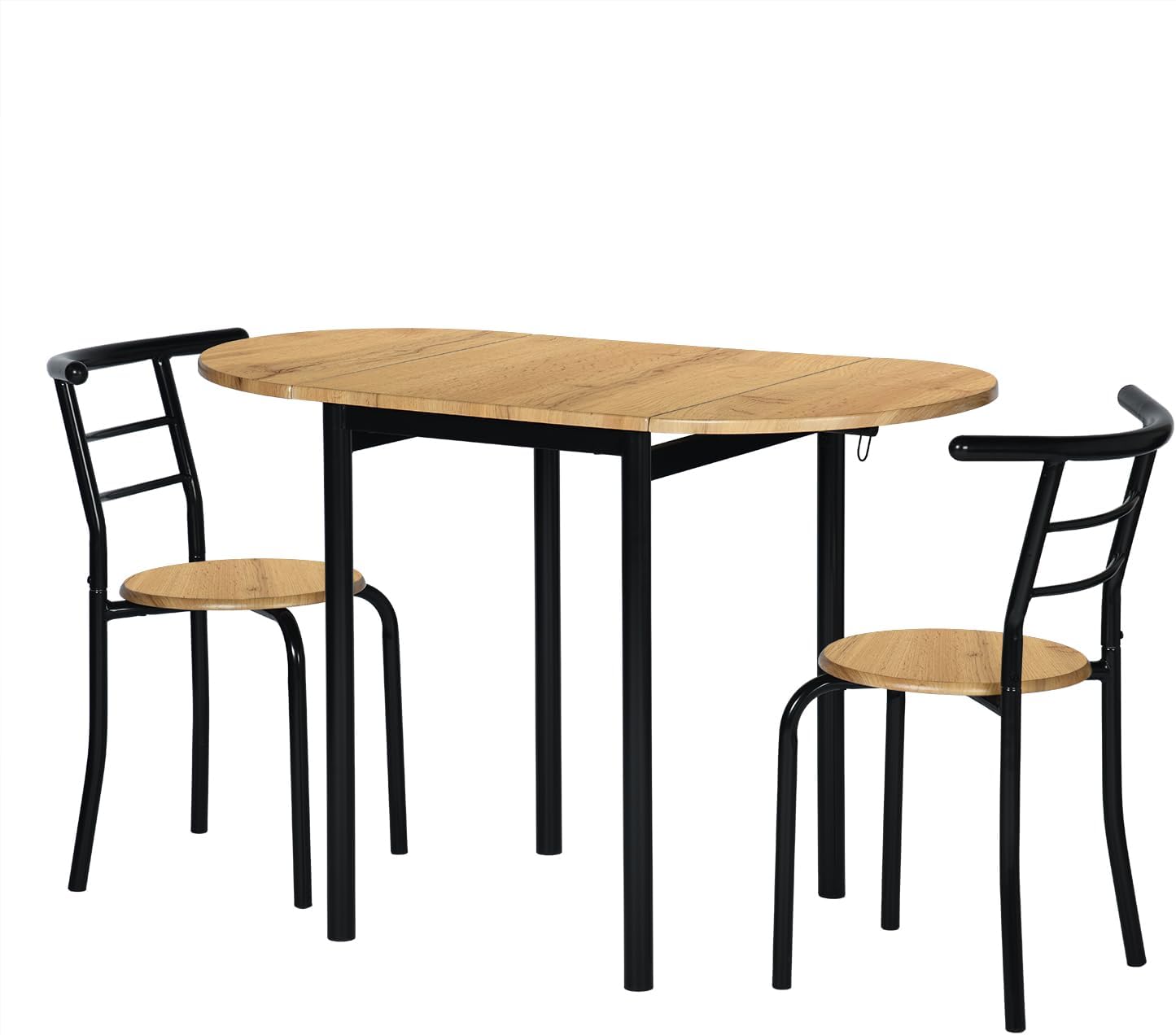 Set Tavolo E 2 Sedie Pieghevoli Per Sala Da Pranzo - Legno MDF E Metallo, Ideale Per Spazi Piccoli - Foto 11