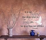 It is Our Choices That Show What we Truly are (Inspirational Quote) Wall Decal… (20' x 24')
