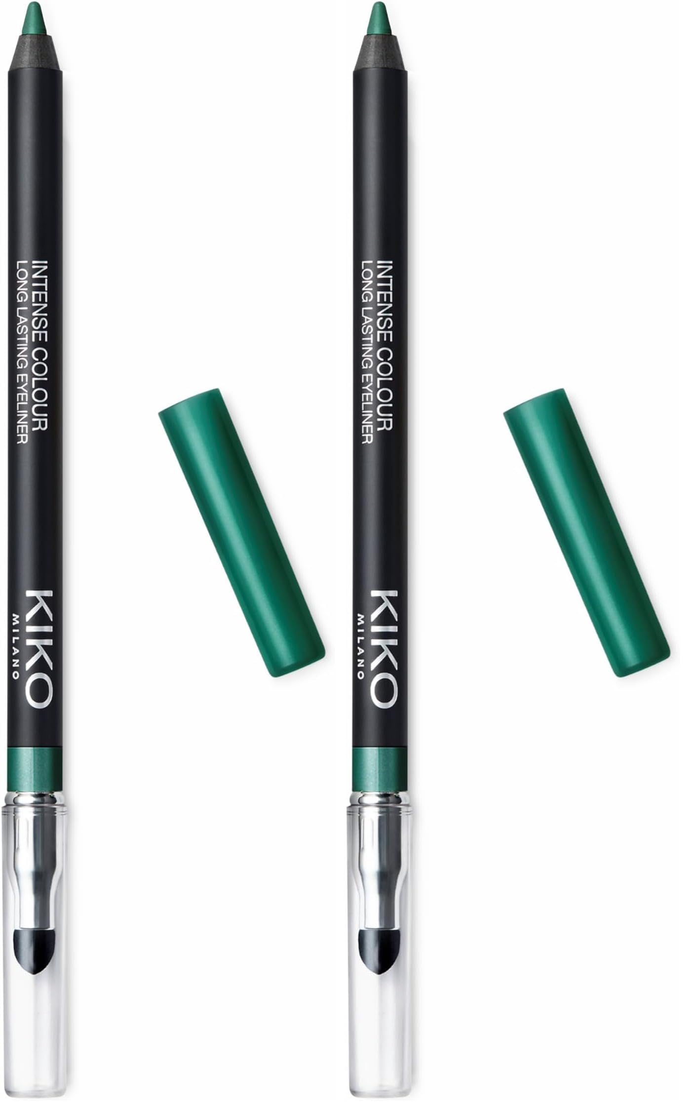 Kiko MILANO - Intense Colour Eye Pencil | Metallic Emerald 08 | Long Wear Waterproof Eyeliner | Hypoallergenic | Cruelty Free Makeup | Professional Makeup Eyeliner | Made in Italy (Pack of 2)