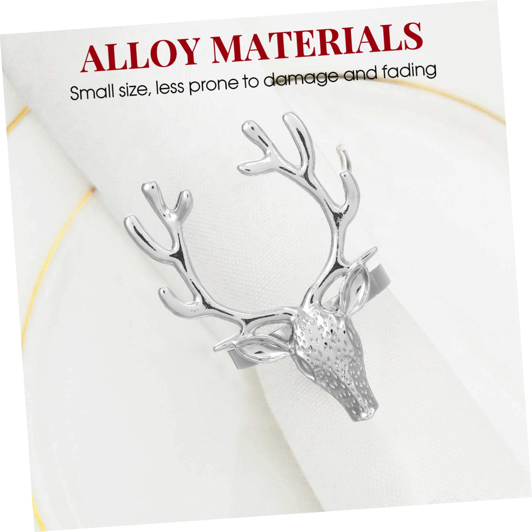 OUNONA 4pièces Attache-Serviettes de Noël Alliage de Serviette Décoratif pour Table à Manger Accessoire de Table Original