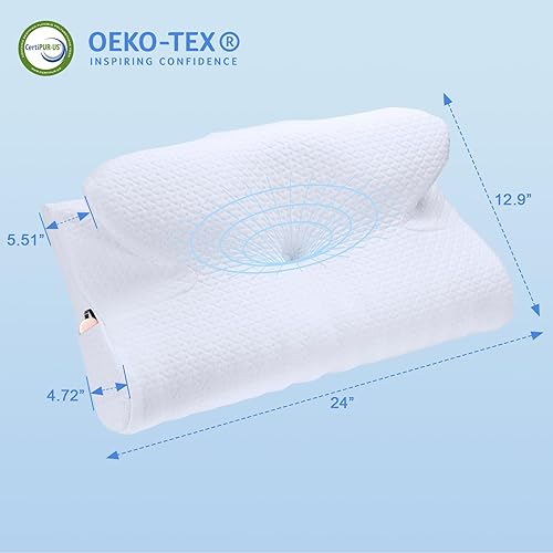 Miniatura 2 de Almohada cervical, cuello y almohadas cervicales para soporte del cuello, almohada cervical ajustable para dormir, almohada cervical cervical de