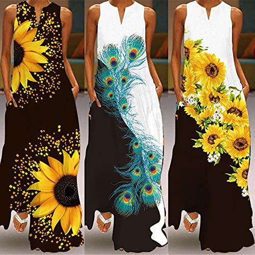 Pleated Dress Maxi Dresses For Women 2023 Plus Size Tall Boho Dress For Women Summer V Neck Dress For Women Hide Belly Fat Maxi Sleeveless Dress For Women,4 Dollar Items For Teens #TOP1