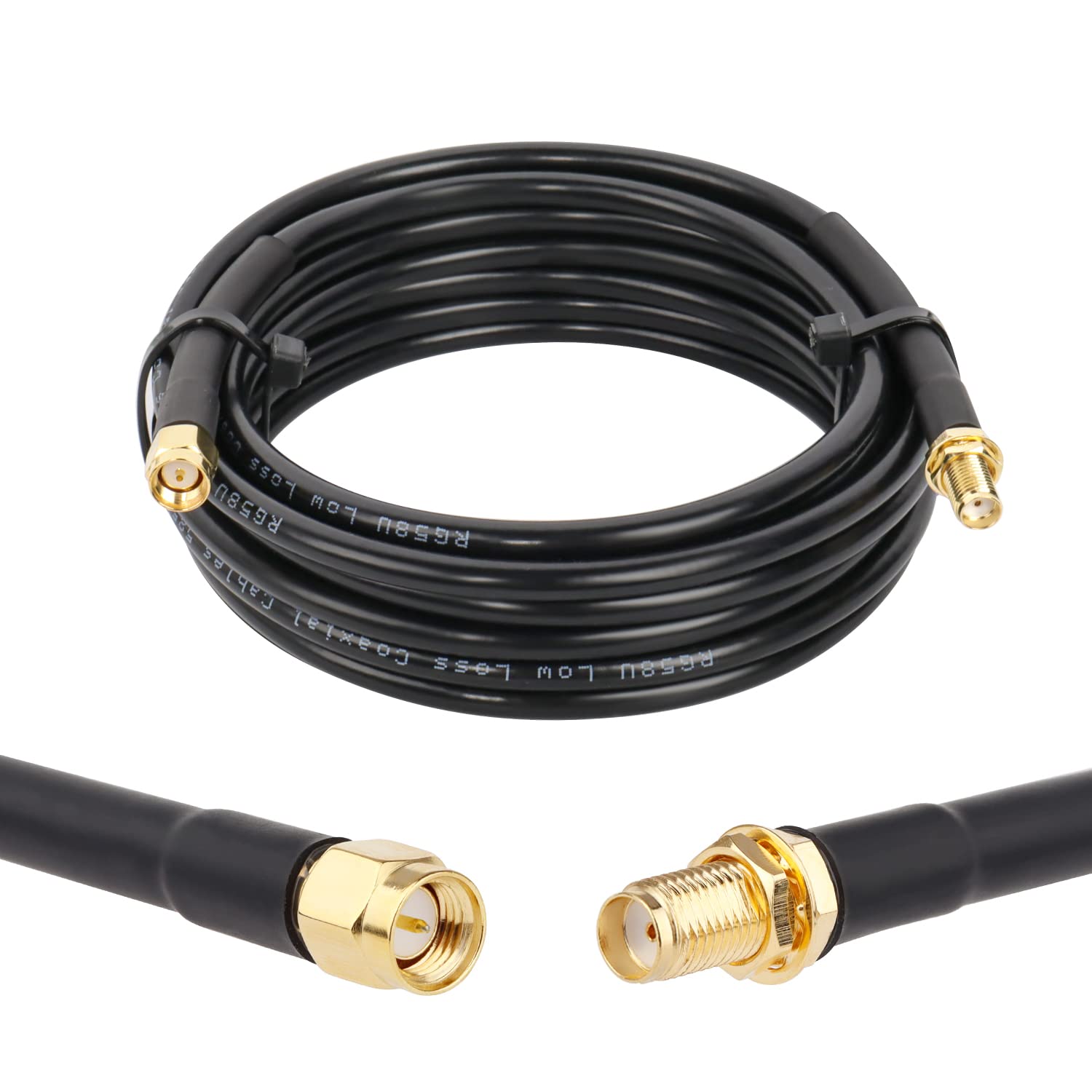 XRDS -RFSMA Cable, SMA Male to SMA Female Cables 15 FT RG58 SMA Extension Cable for SDR Equipment Antenna Ham Radio,3G 4G LTE Antenna,ADS-B,GPS and etc