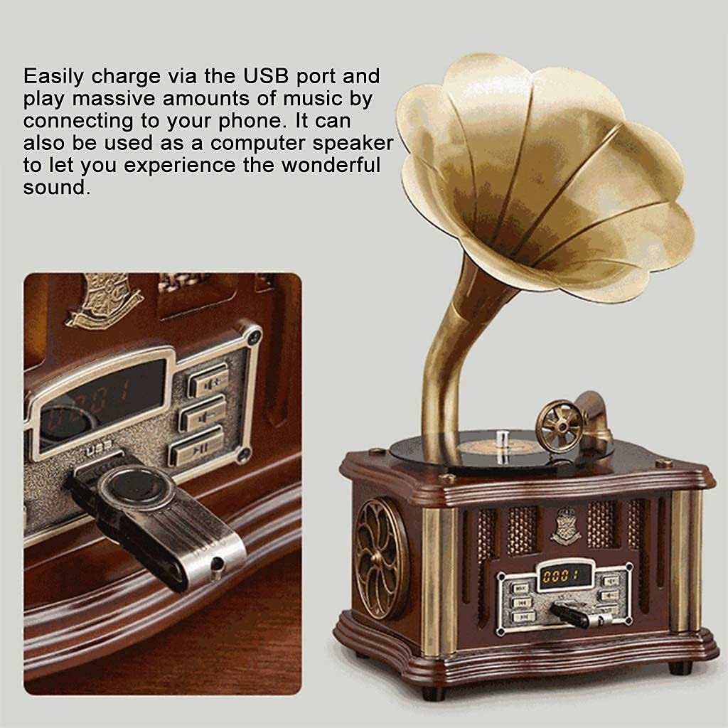 Gramofony Retro, gramofon w stylu retro, gramofon w stylu vintage, nagrywanie z winylu na MP3, do domu i biura (C)