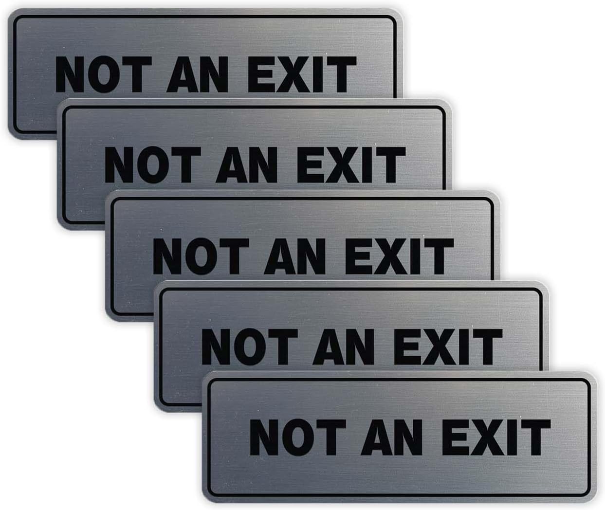 All Quality Standard Not an Exit Wall or Door Sign - Durable Material | Double-Sided Foam Tape | -Red - Small (5 Pack)