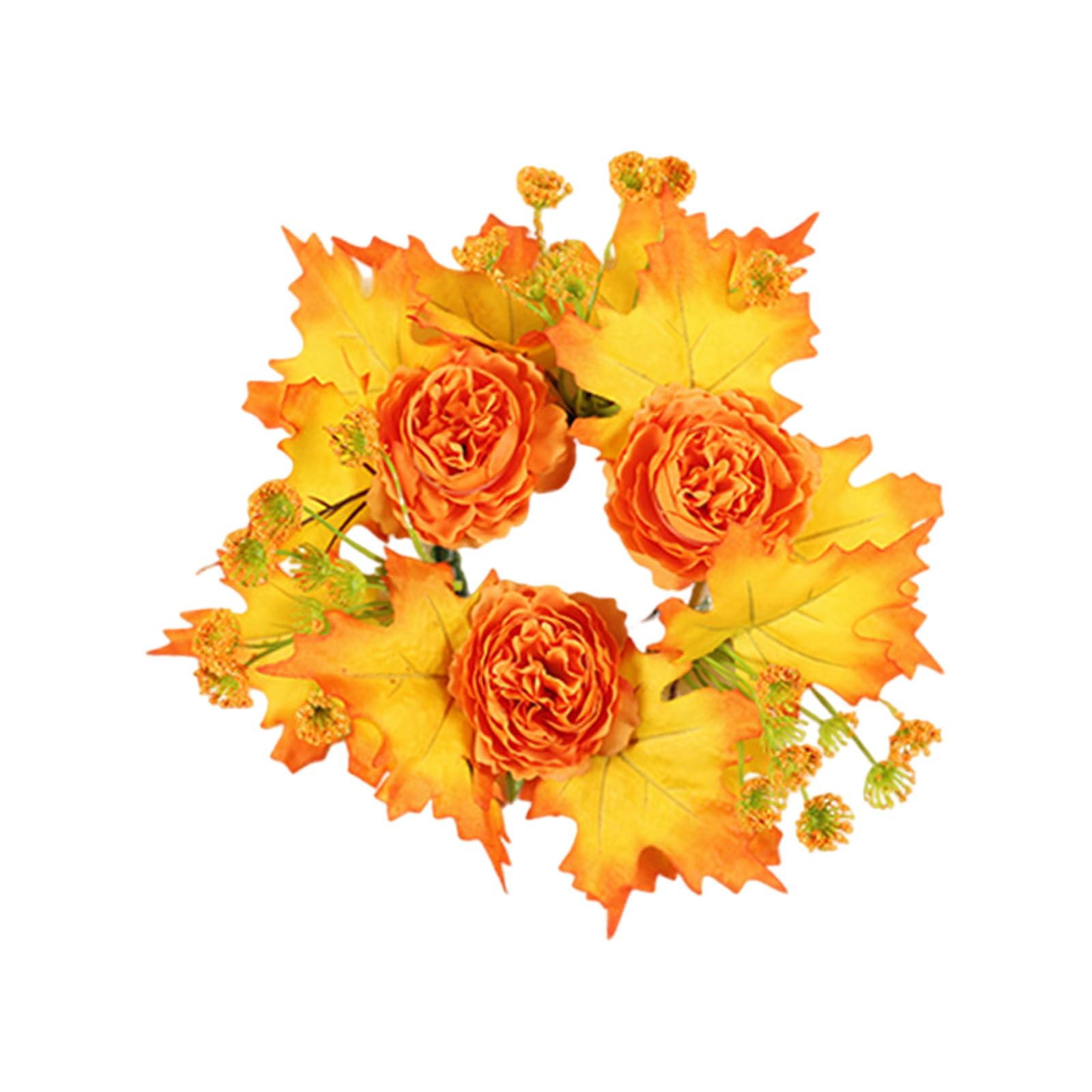 NMFLAB Autumns Inspired Artificial Floral Arrangement with Sturdy Construction Blossomy Rings for Repeated Use Dining Table Centerpieces