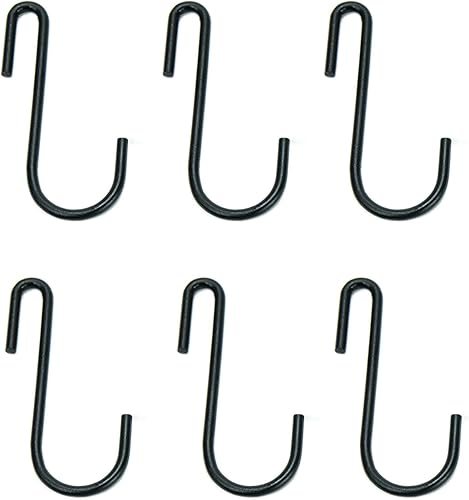 Miniatura 6 de Huji Ganchos colgantes resistentes en forma de S para utensilios de cocina, ollas, sartenes, utensilios (juego de 6, ganchos en forma de S de hierro