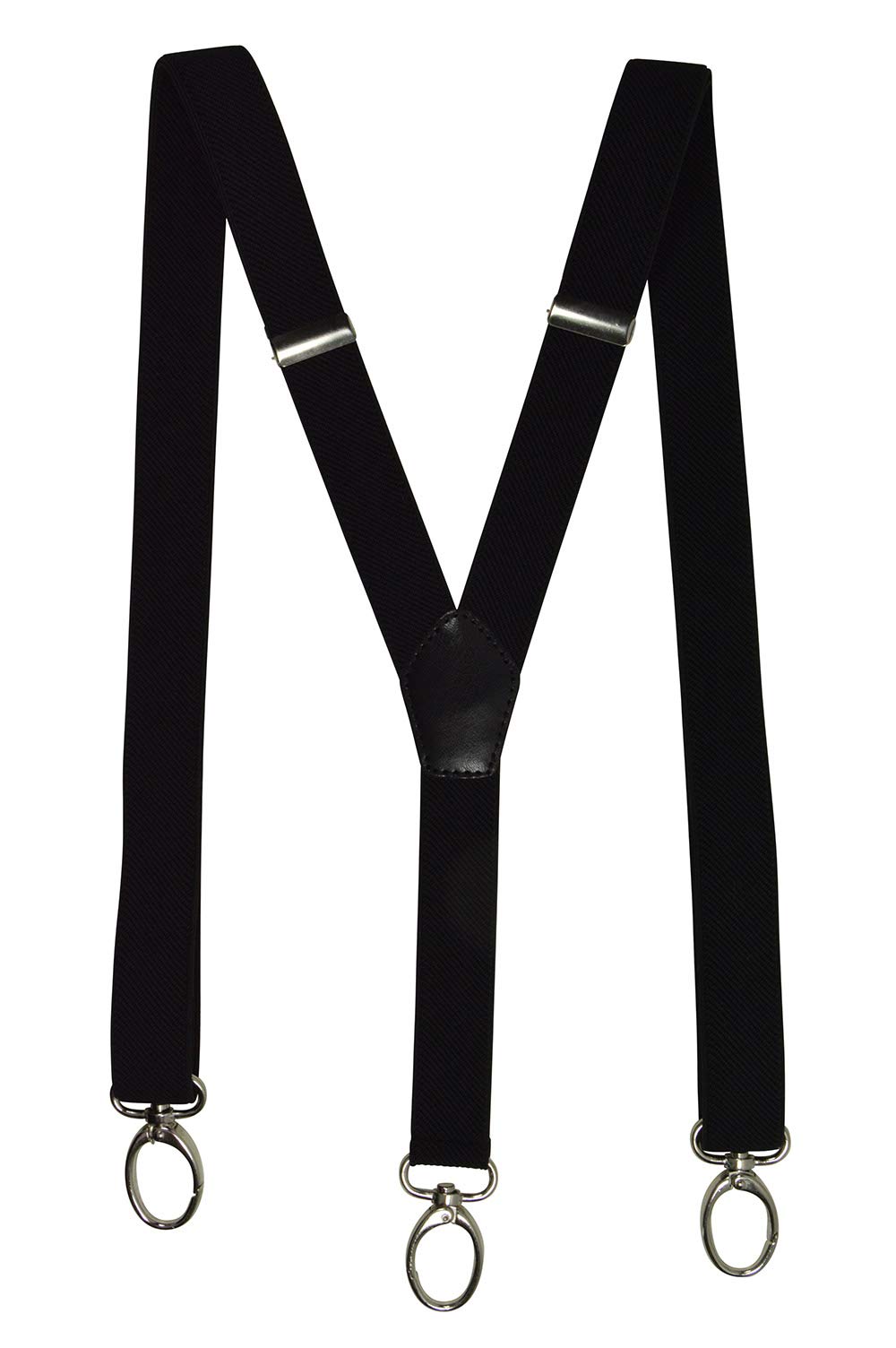 Olata Men's Black Y-Shape Skinny Style Unisex Braces/Suspenders With Carabiner Clips - 2.5Cm.