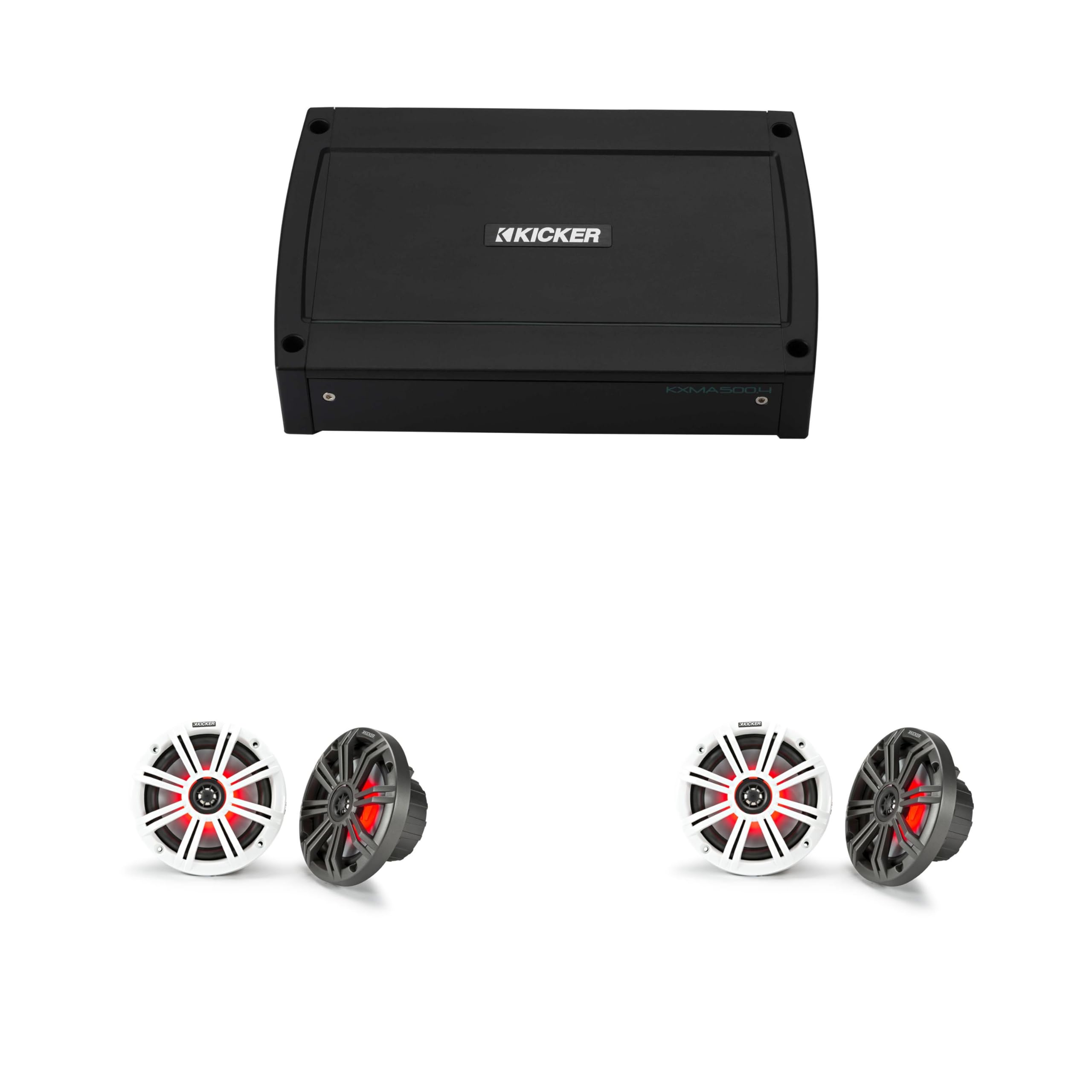 Kicker Marine 4 Ch Amp & (2 Pair) 6.5