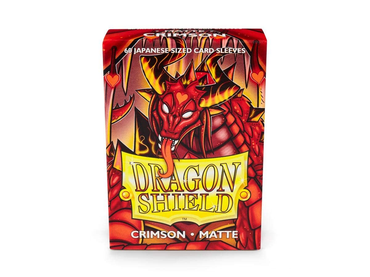 Dragon Shield Matte Mini Japanese Size Card Sleeves - Crimson, 60 Count Pack (59x86mm)