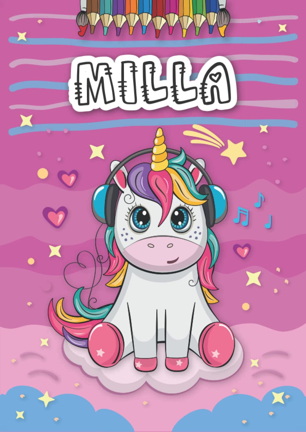Independently published Milla: Personalized Coloring Book for Milla | Theme: Unicorn | Birthday gift for girl, daughter ... | Ages: 4-8 | 25 unicorn designs with name Milla, Large size A4 (ca. 8.5 x 11 inches)