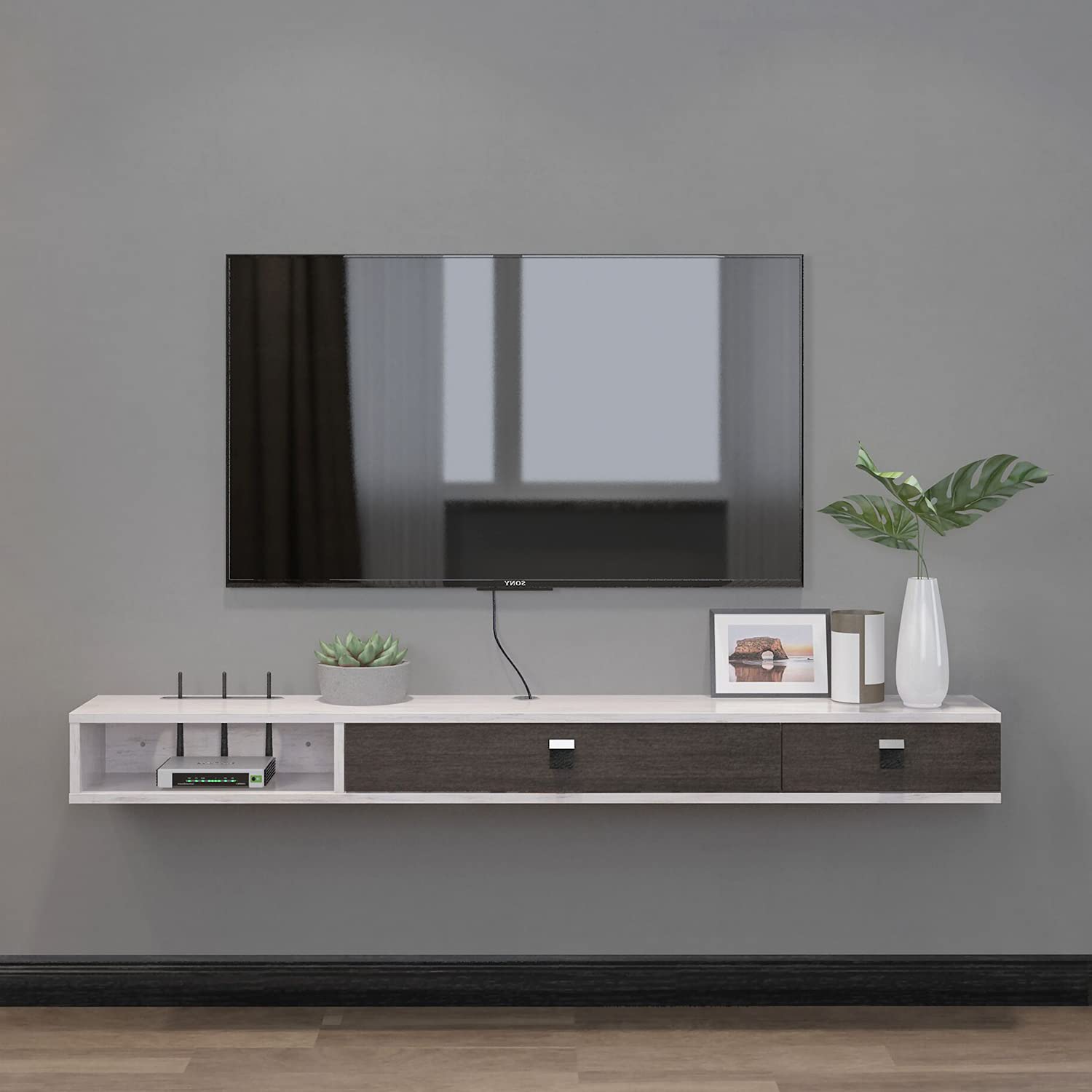 Buy Pmnianhua Floating TV Shelf,70'' Wall ed Floating TV Stand Unit