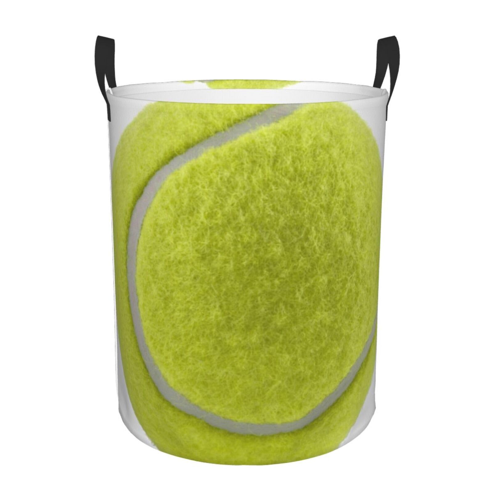 Tennis Ball Laundry Basket Waterproof Collapsible Round Laundry Hamper Toys Clothes Organizer Gift Basket For Room Medium