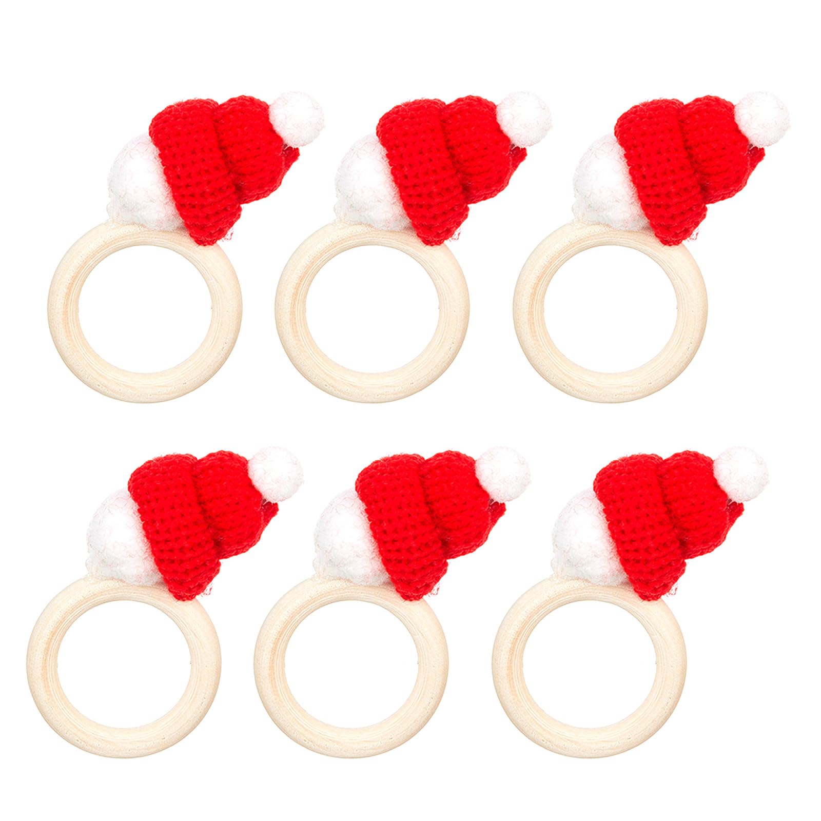 carotoe 6x Christmas Napkin Rings Set Serviette Buckles Decorative Napkin Holder Table Decorations for Wedding Gatherings Holder