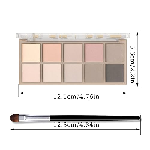 Miniatura 8 de Paleta de sombra de ojos de 10 colores, sombra de ojos mate nude, alta pigmentación, aspecto natural, ultra mezclable, pigmento alto de larga