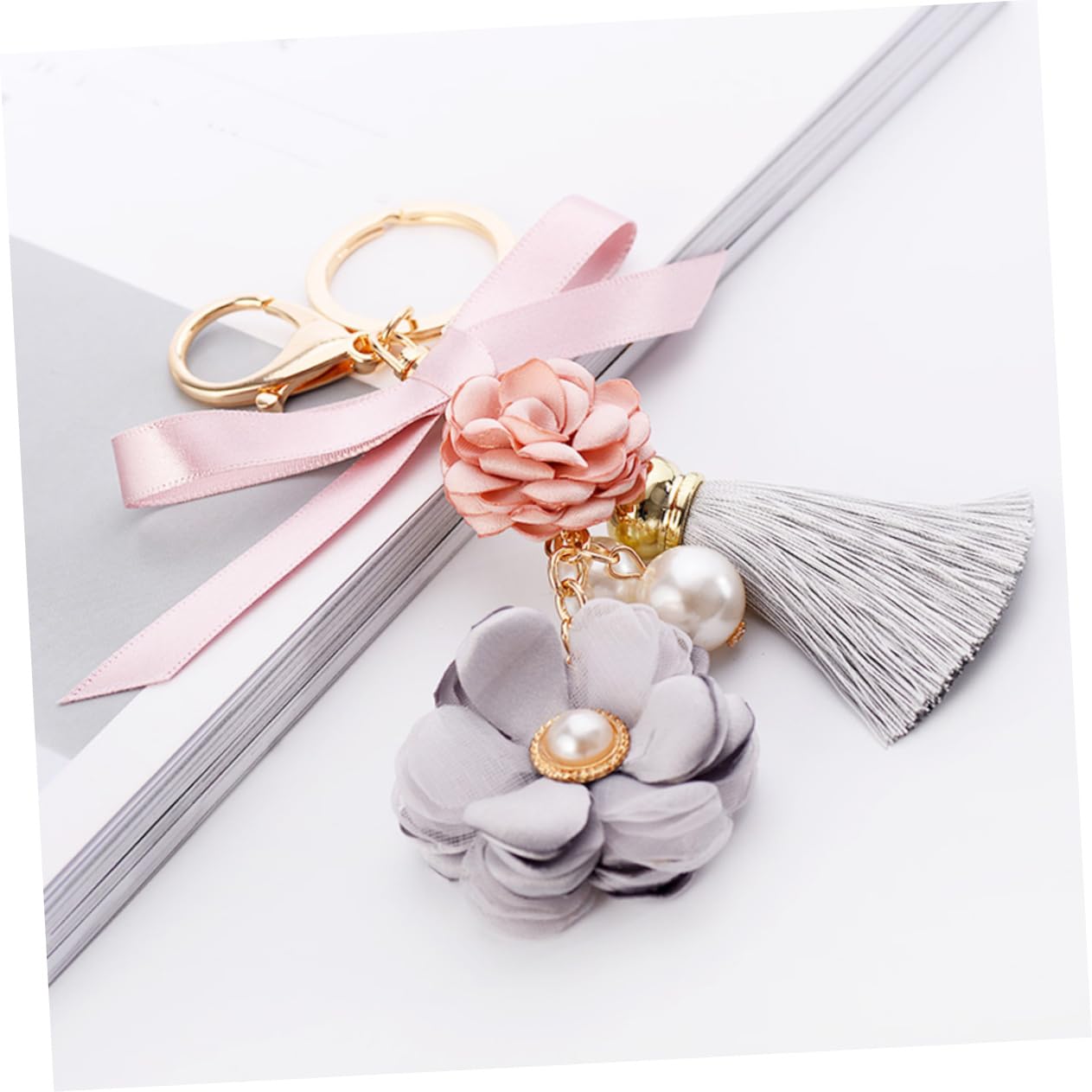 LIFKOME 3pezzi Portachiavi e Ciondolo Accessorio Per Borse e Chiavi Idea Per Compleanni e Speciali Rosa