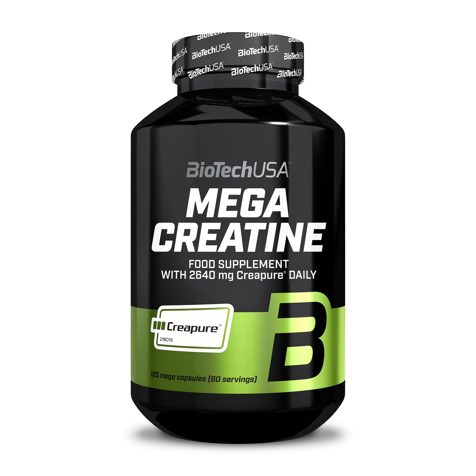 BioTechUSA Mega Creatine | Creapure® Monohydrat kreatyny | Kapsułki o wysokiej absorpcji | Bez laktozy i glutenu | 60-dniowa dawka | Idealny dla sportowców i aktywnych dorosłych | 120 mega kapsułek
