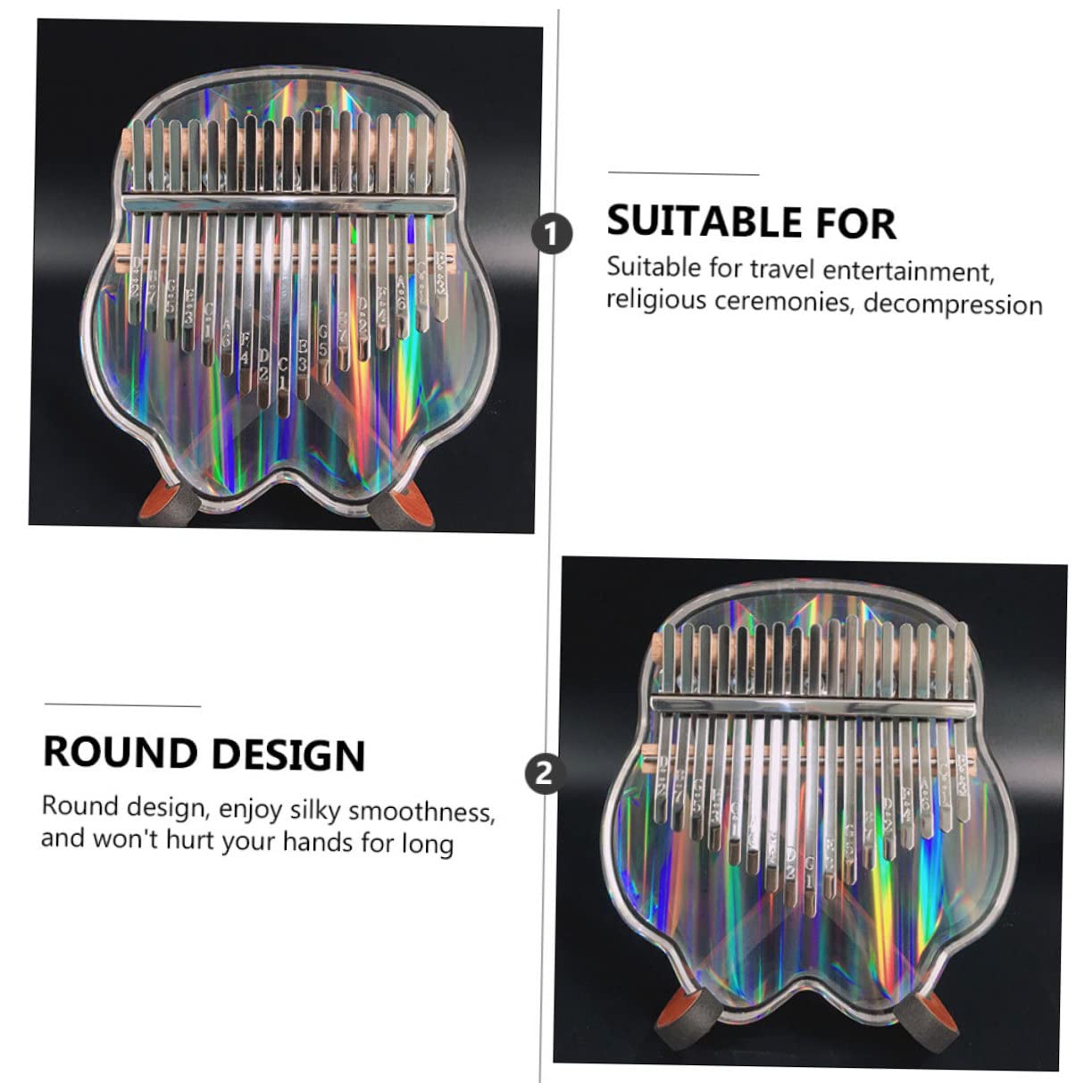 Mikinona 1set Mini Pianola Kalimba Trasparente Tasti Per Principianti Strumento Musicale Portatile Acrilico Per Adulti Inclusa Scatola Di Trasporto Per Performance