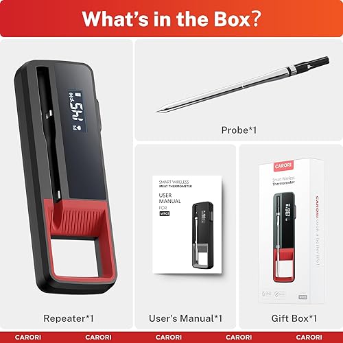 Miniatura 9 de Termómetro inteligente inalámbrico para carne con amplificador Bluetooth con aplicación, termómetro de alimentos de largo alcance de 550 pies para