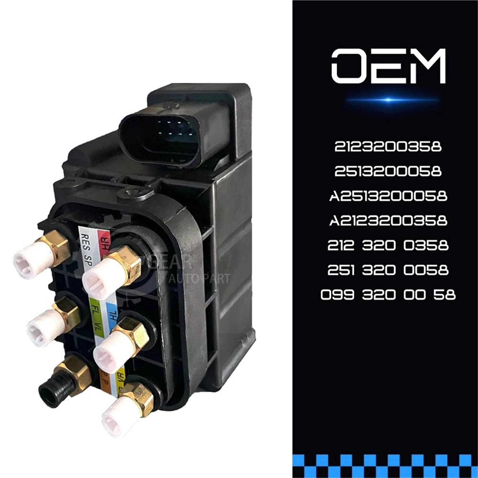 Amortiguador de aire Suspensiones de aire Bloque de válvula solenoide de suministro de bomba de compresor de suspensión neumática para Mercedes W221 W166 W164 W251 W212 W222 C216