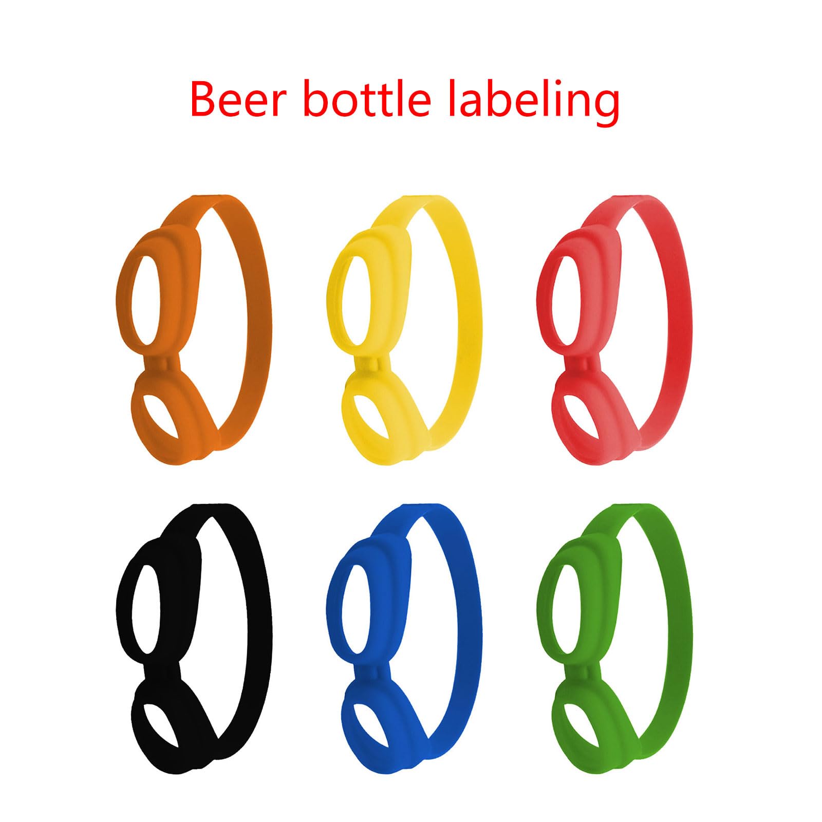EINCORN Set of 6 Beer Bottle Stickers Colorful Beer Goggle Shaped Labels Silicone Wine Glass Marker for Parties and Gatherings