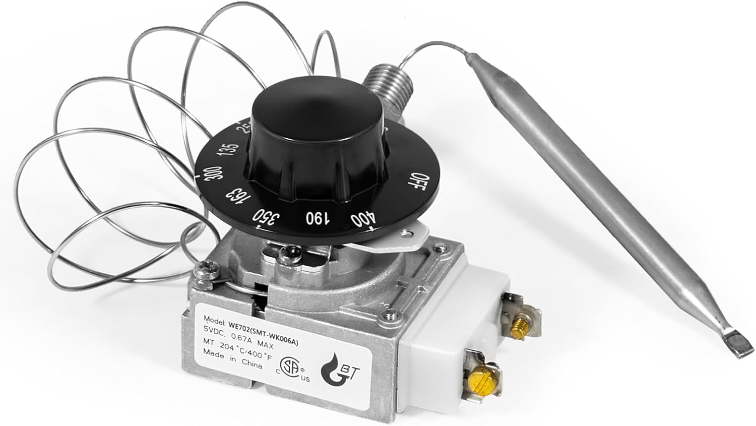 60125401 Deep Fryer Thermostat with Knob Switch, Millivolt Thermostat