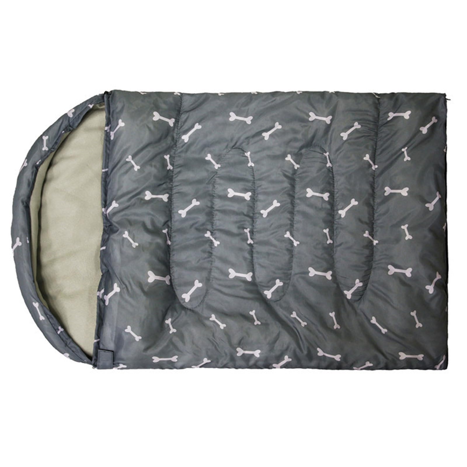Generisch Katzenbett mit Reißverschluss, Hundeschlafsack, warmes Schlafbett für Camping, Wandern, verdickter Schlafsack, weiches Kissen für Hunde Reisetasche, Outdoor Camping