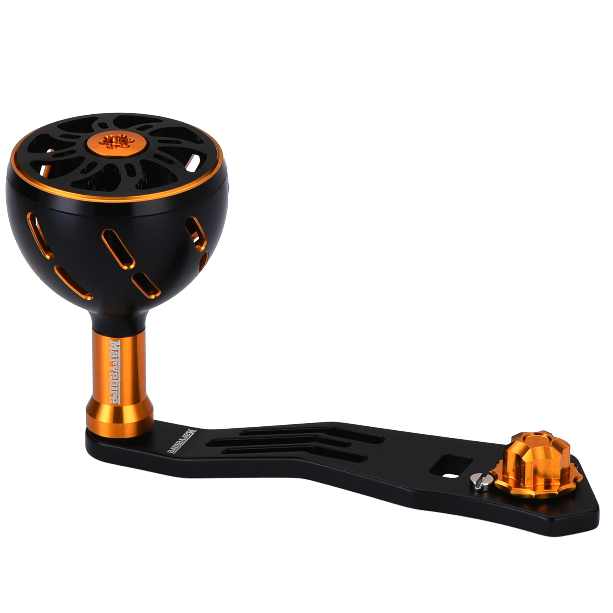 MARVELURE Power Handle 2.95'' (75 mm) Compatible for Shimano Curado Tranx, Daiwa Lexa, Penn Fathom Squall Low Profile, Okuma Komodo, Quantum Accurist Baitcasting Reels (Black Gold, 7x4 mm (Elite)) : Sports