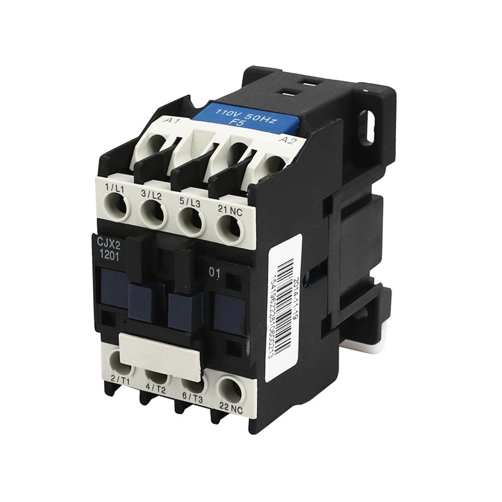 JJHQOKYNA CJX2-1201 12A 3P+NO Magnetic Ac Electric 3 Pole Contactor Phase 380V 220V 110V 36V 24V Normally Closed 1Pcs(Ac 380v)