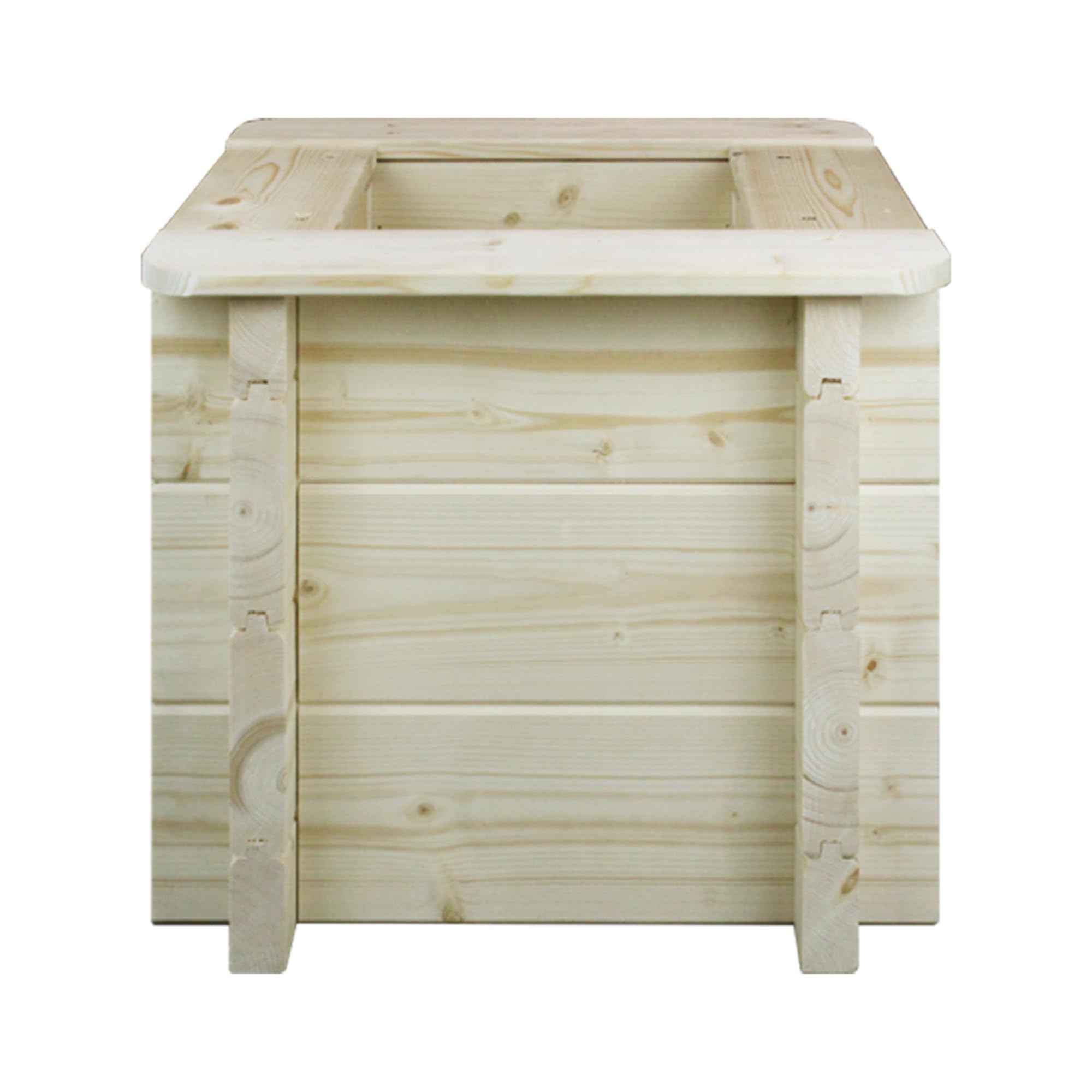 TIMBELA Carre Potager Exterieur Bois - Jardinieres Exterieur pour Jardin, Balcon, Terrasse – pour Fleurs, Herbes aromatiques, Légumes- Bois Massif pin/épicéa 28 mm, 38x38xH35 cm, M610