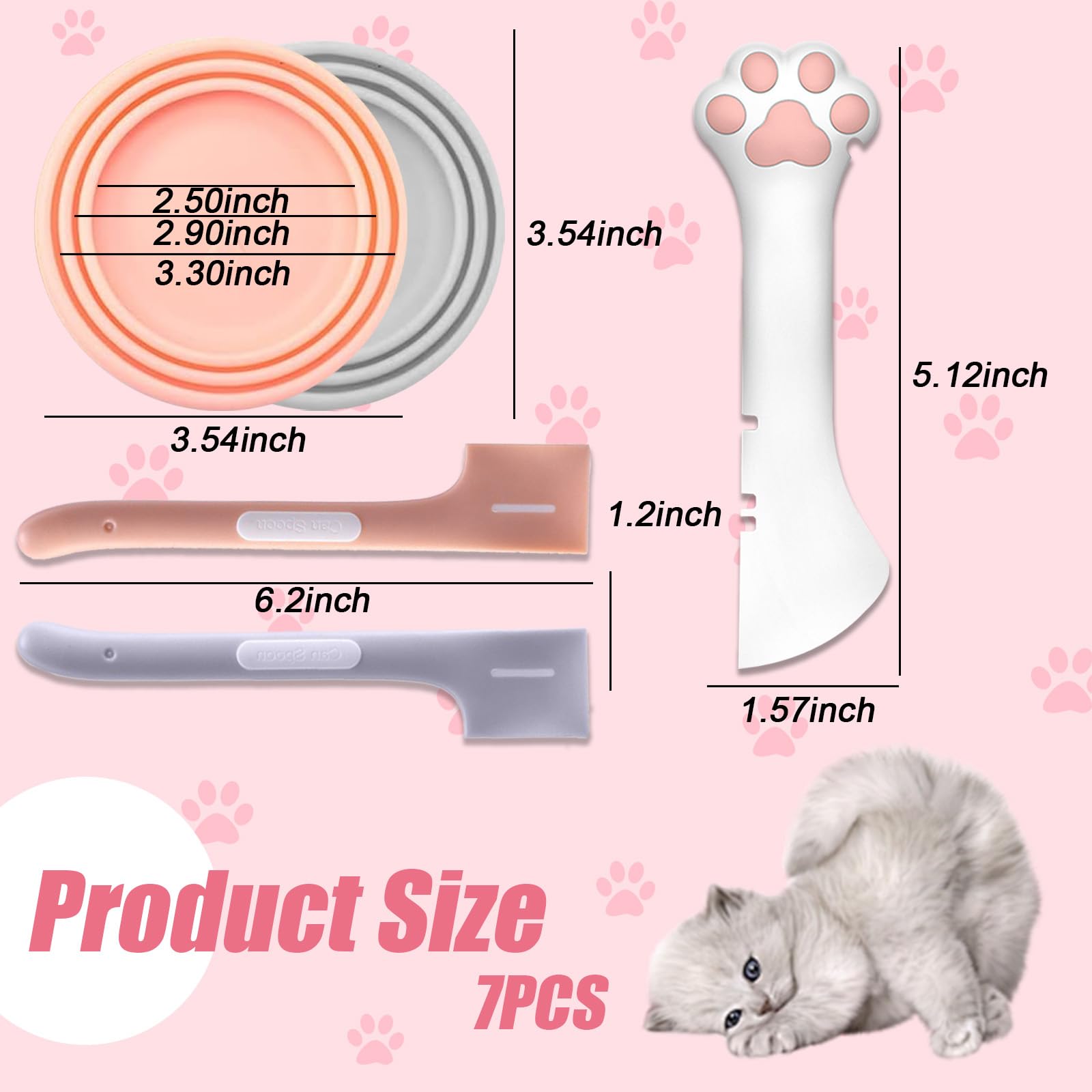 Tappi Lattine, 4 Pezzi Coperture per Lattine per Animali con 2 Cucchiaio per Cibo Umido per Gatti & 1 Apriscatole per Coperchio per Lattina di Cibo, Alimenti Coperchio per Cani e Gatti Adatto