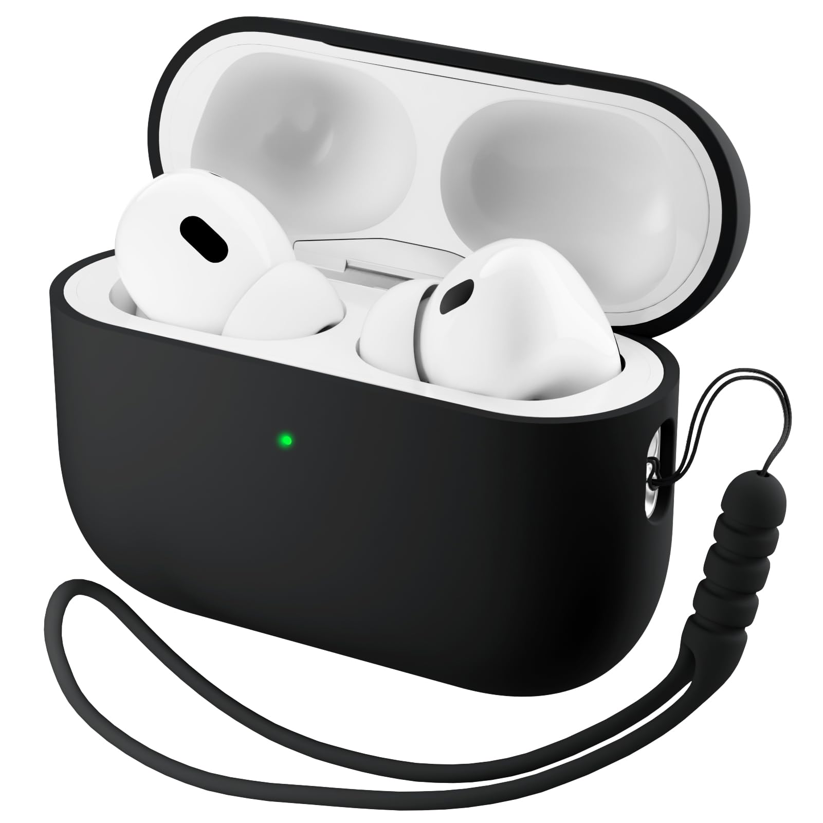ORNARTO Cover per AirPods Pro 3 (2025), Custodia Compatibile con AirPods 3 Gen in Silicone Liquido Premium (Interno Rigido Indeformabile),con Cordino e Strumento di Rimozione,Nero