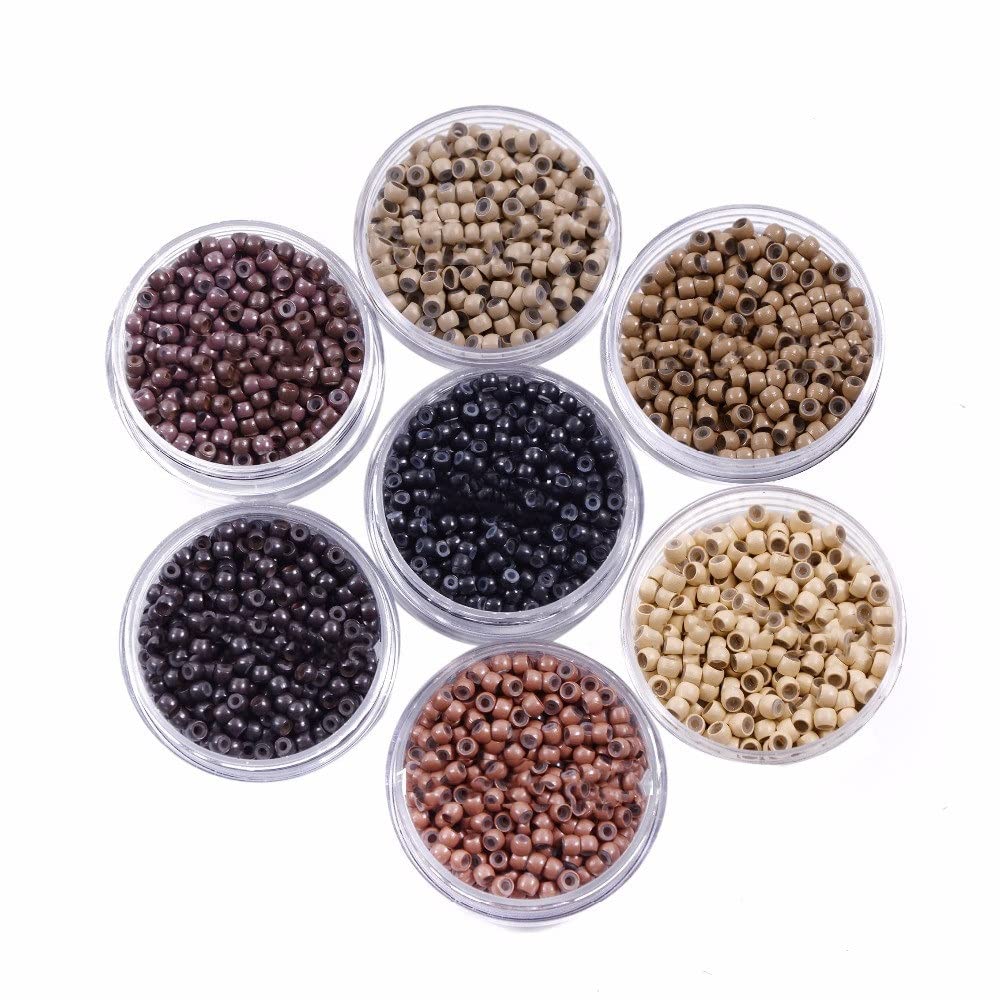 OZAQV Natural 500 pcs 3.0mm Silicone nano rings for nano rings copper with silicone lined hair beads hair rings hair extension tools hair accessories (Color : 13 Blonde 500 pcs)