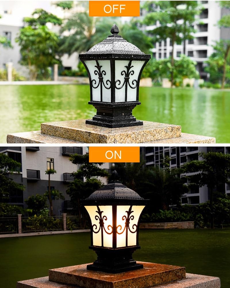 Lampe Solaire Extérieure Étanche À La Pluie avec Télécommande pour Poteau, Idéale pour L'Éclairage De Clôture, Jardin, Terrasse Ou Allée.,Bronze(Solar Energy)-Medium