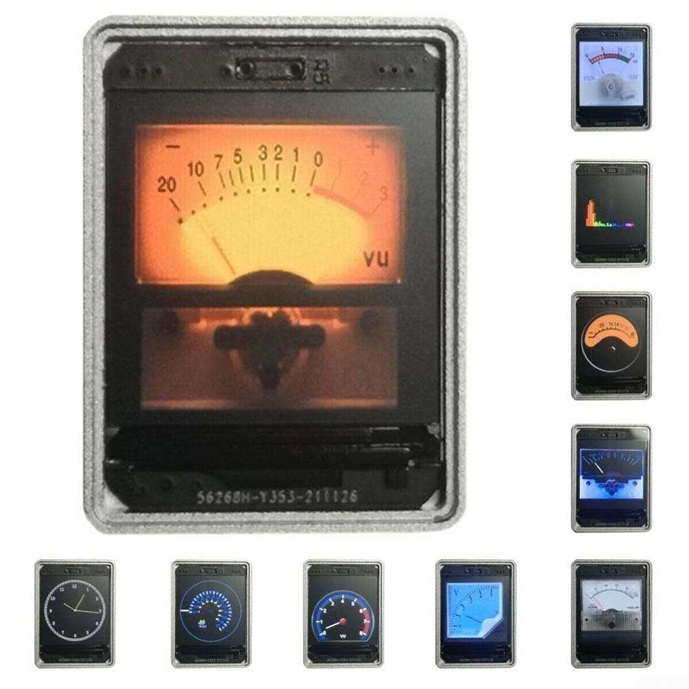 Zoegneer 3,3 cm (1,3 Zoll) Sprachgesteuertes Multi-Modus-Analog-Musik-Audio-Pegel-VU-Messgerät mit hochfestem Gehäuse aus Aluminiumlegierung, HD-Display, GPS-Zeitsynchronisation für Auto Centra