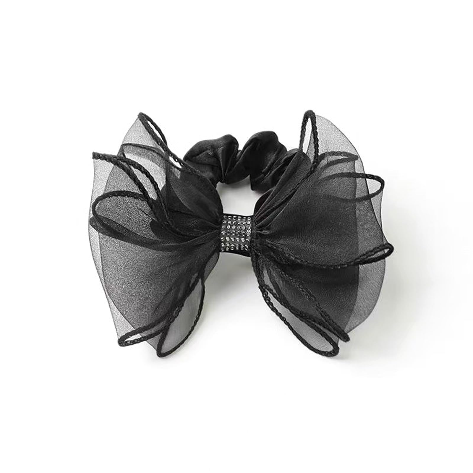 MICFENY Sparkling Rhinestones Bows Scrunchie Stretchy Hair Band Fashion Hair Accessories For Daily Use Gym Event Multiple Colors