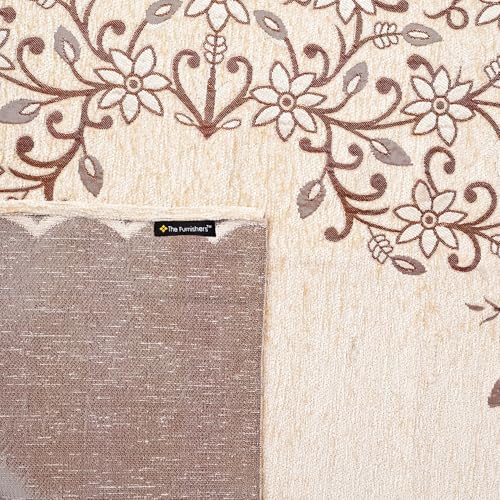 Image of Premium Chenille Woven Anti-Slip 5 Seater Sofa Cover | L-Shape Sofa Seat Protector for Living Room | Durable & Stylish Slipcover - Beige - Phoolkari
