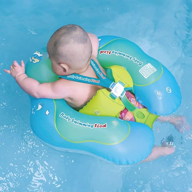 Free Swimming Baby Inflatable Baby Swimming Float-Helps Baby Learn to Kick and Swim for the Age of 3-72 Months (Green, S)