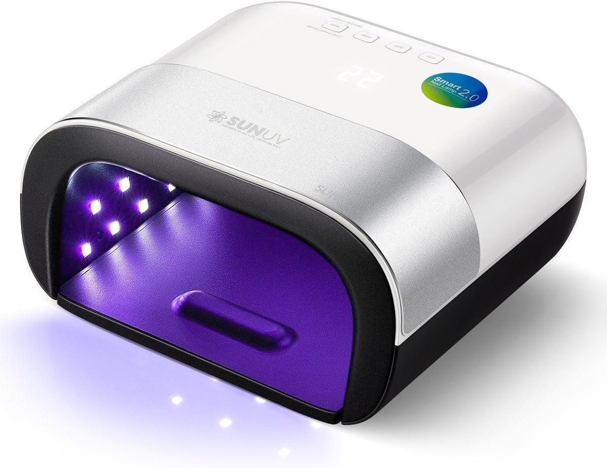SUNUV SUN3 48W UV LED Nail Lamp for Gel Nails with Memory Timer, LCD Display, Sensor and Double-Speed Curing