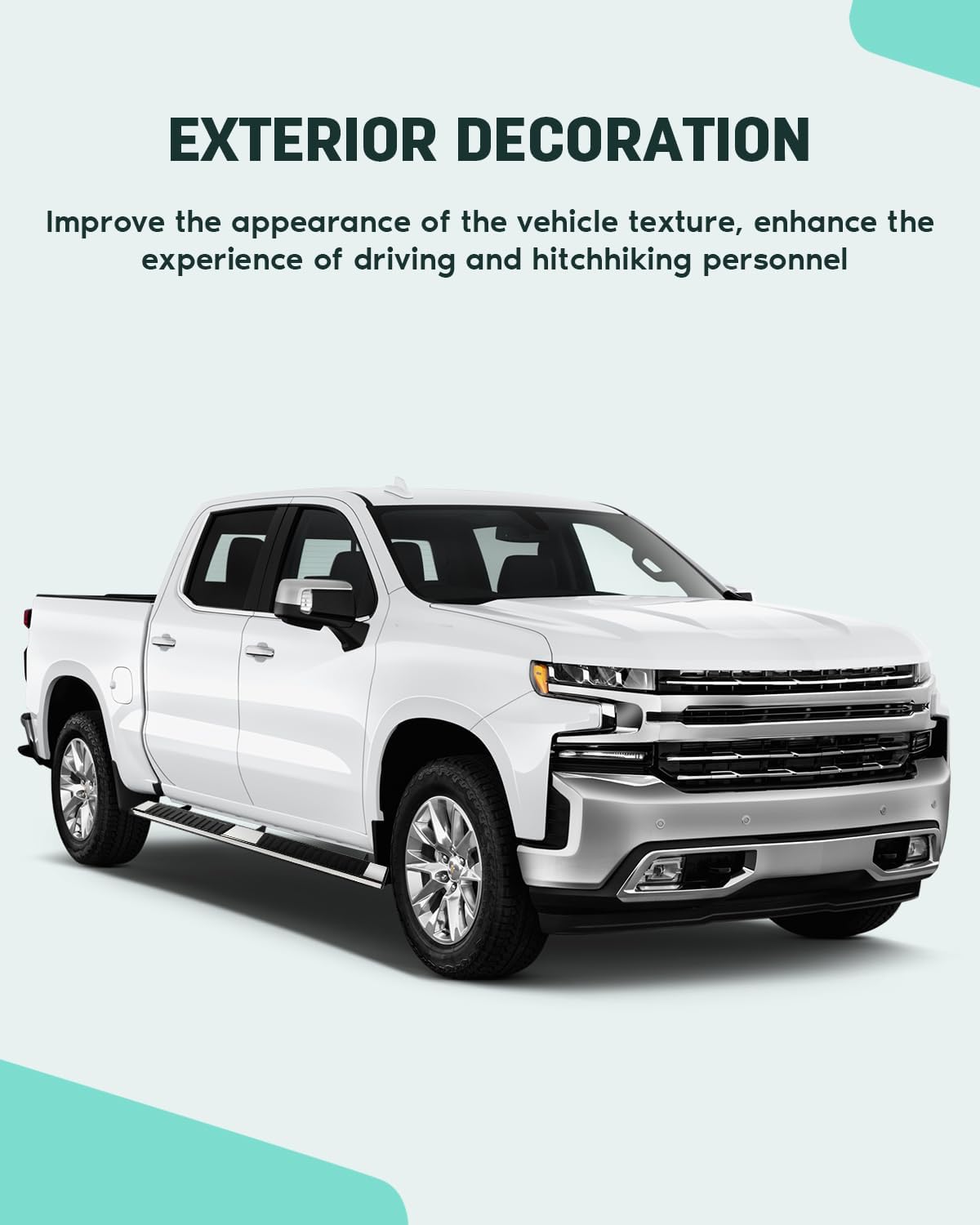 SCITOO 6.4 Inches Running Boards Compatible for 2019-2023 for Chevrolet for Silverado 1500 Crew Cab (4 Full-Size Doors), 2022 for Chevrolet for Silverado 1500 LTD Crew Cab, A Pair Running Boards