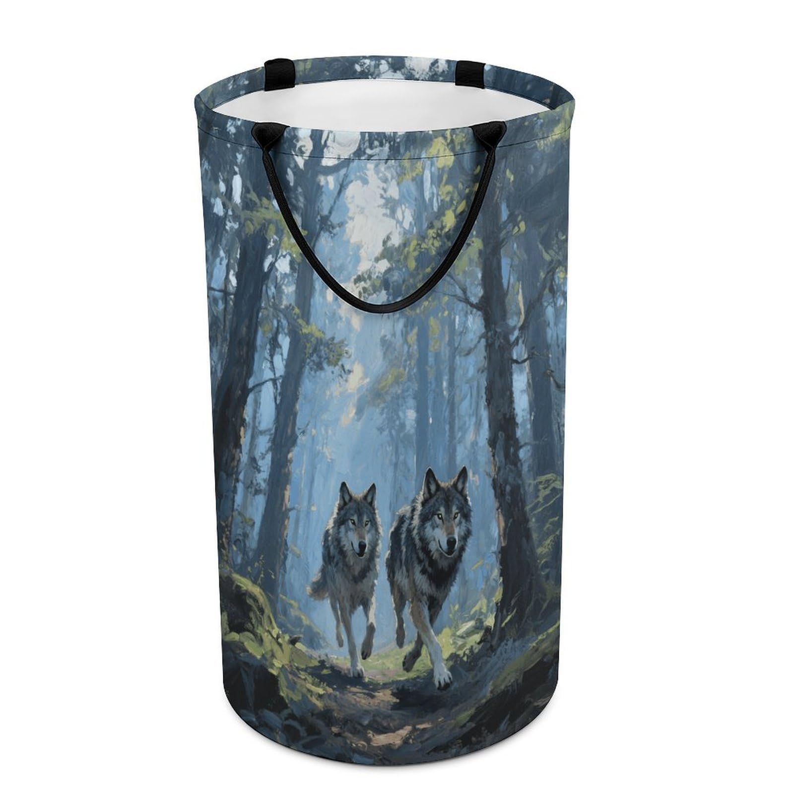 Wolf Forest Dirty Clothes Basket Large Capacity Laundry Basket Freestanding Laundrys Hampers Tall Collapsible Clothes Hamper for Blankets Toys